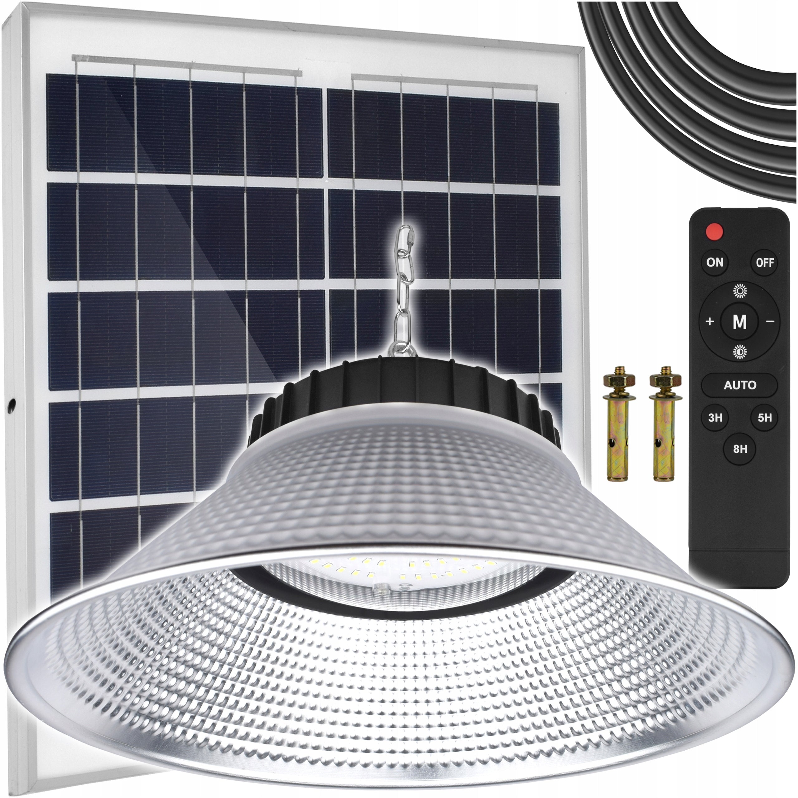CHANDELIER SOLAR LAMP LED HANGING GARDEN CEILING SEPARATE PANEL REMOTE CONTROL