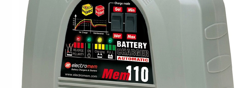 CHARGER AUTOMATIC MEM110 12V 8A 20-110Ah AGM GEL Batteries included no