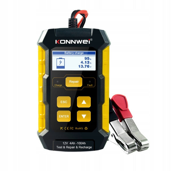 CHARGER LITHIUM GEL RECTIFIER KONNWEI KW510 12V CHARGING 5A PL MENU Manufacturer code TESTER KW510