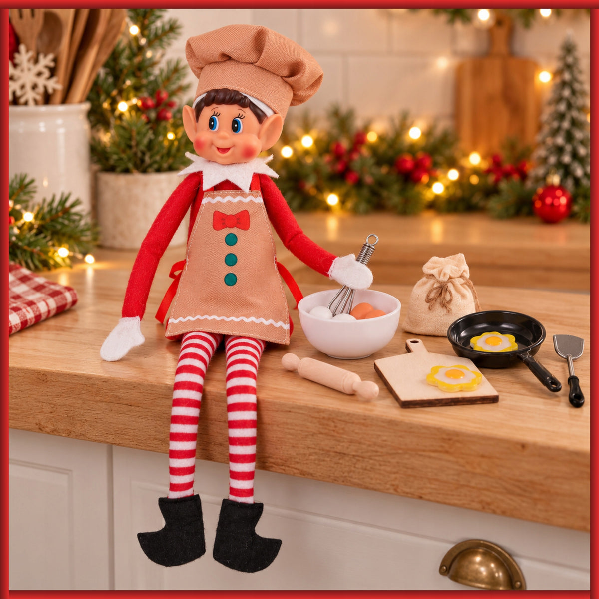 CHEF'S OUTFIT FOR ELF MISCHIEVOUS APRON PAN ACCESSORIES MISCHIEVOUS SET Manufacturer code ELF PSOTNIK ZESTAW KUCHARZA JAJKA