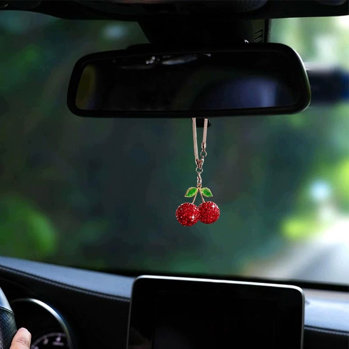 CHERRY CAR MIRROR PENDANT WITH CRYSTALS SWEET TALI Kind pendants