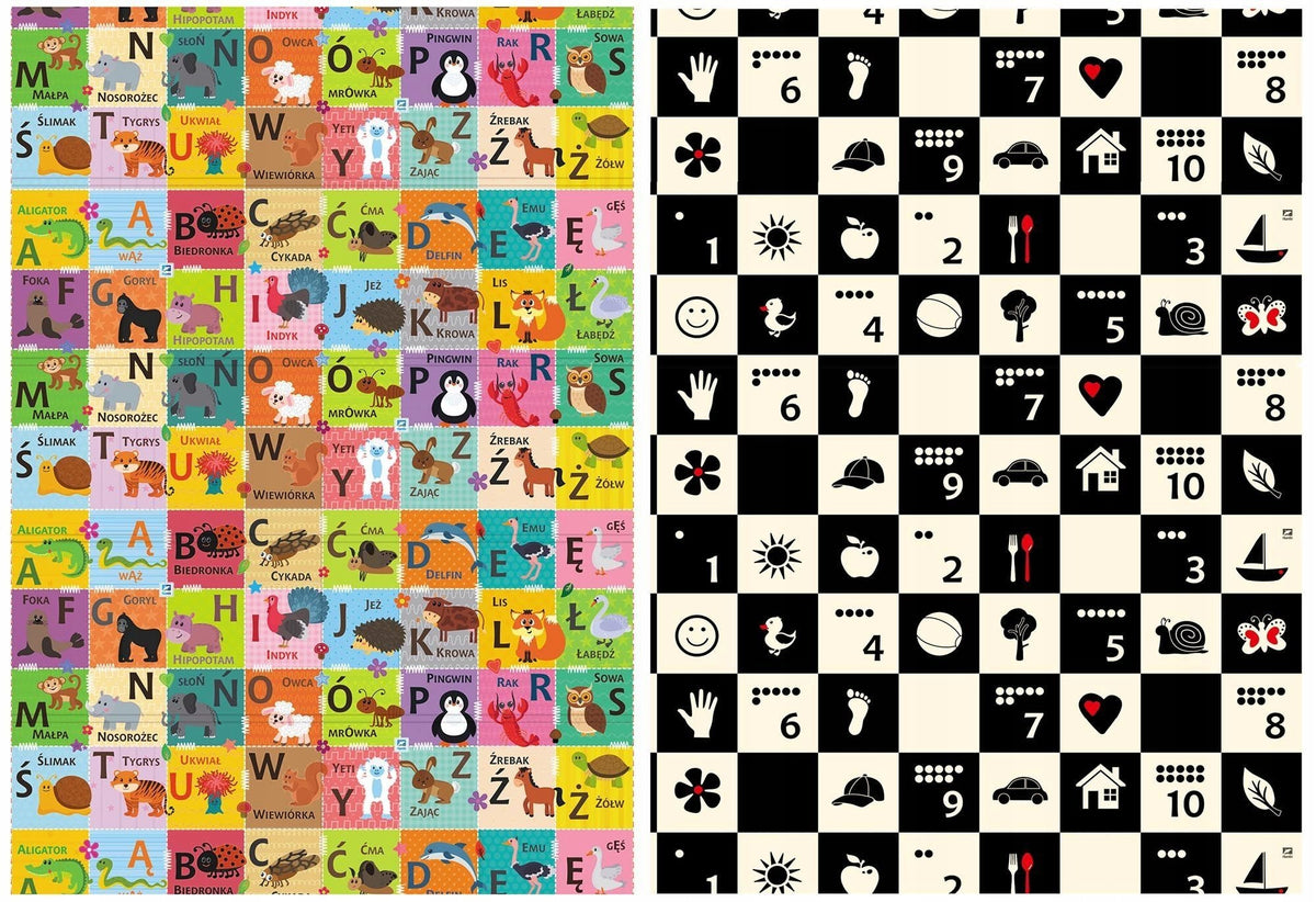 CHESSBOARD FOAM MAT Polish ALPHABET 197X177X1 CM DOUBLE-SIDED LARGE THICK Brand Humbi