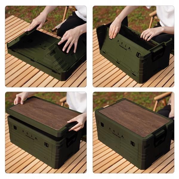 CHEST Folding BOX Plastic with wooden top max 50kg HANDLES Manufacturer code 15-03-610