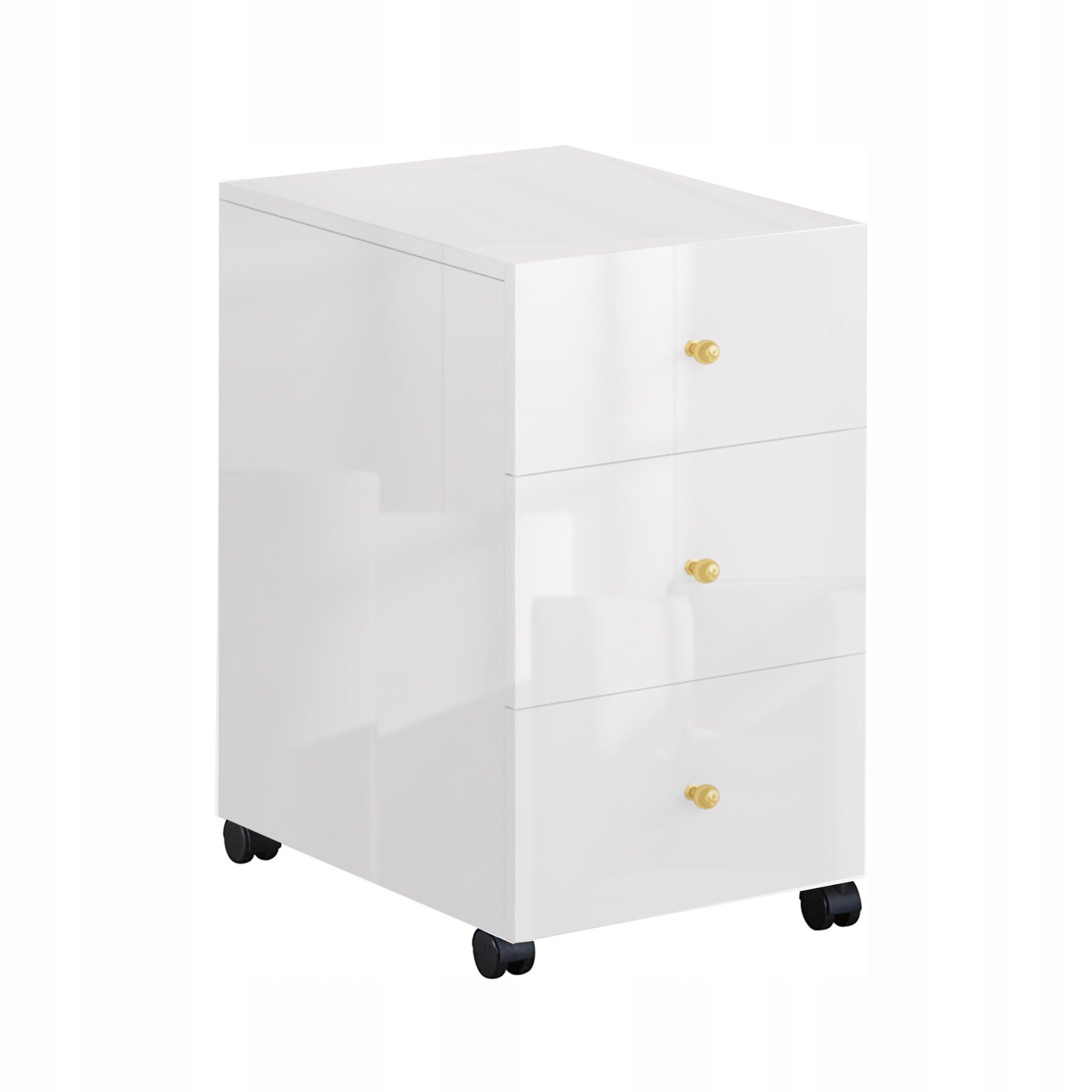 CHEST OF DRAWERS AUXILIARY CONTAINERS THREE DRAWERS ON WHEELS KLARA WHITE GLOSS Brand Sarano