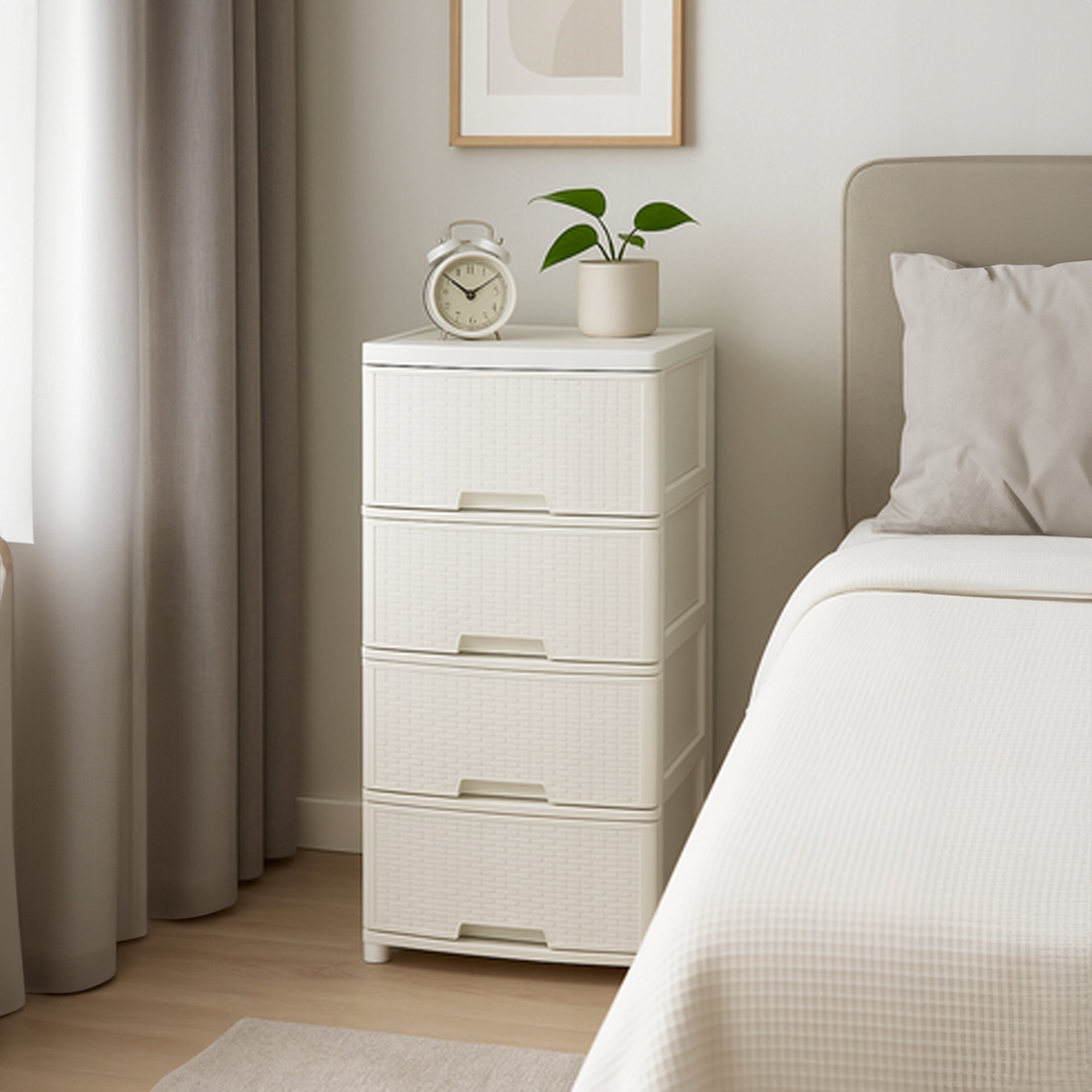 CHEST OF DRAWERS CABINET PLASTIC BOOKCASE 4 BATHROOM DRAWERS FREESTANDING ORGANIZER EAN (GTIN) 5905155028020