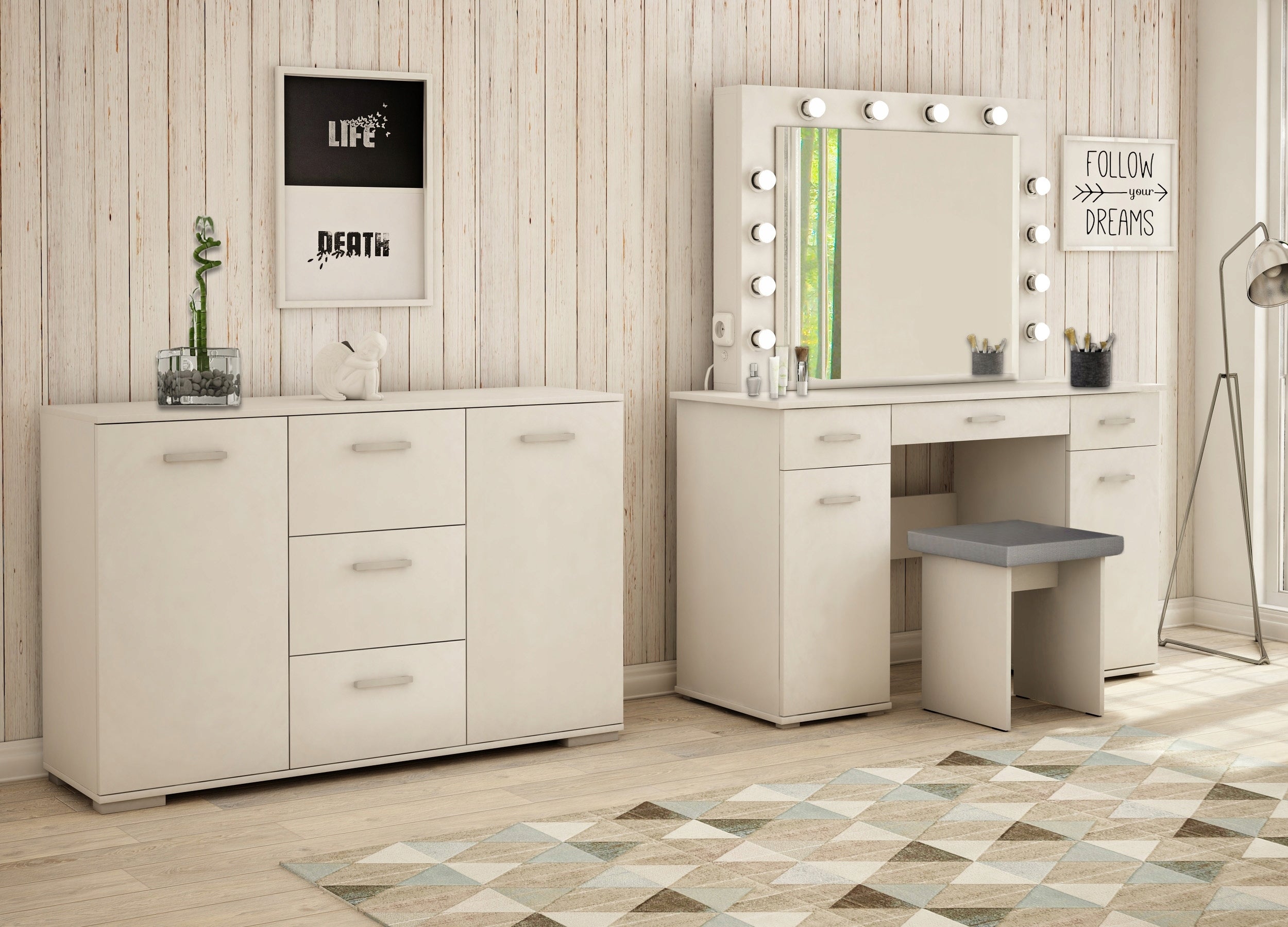 CHEST OF DRAWERS LINGERIE 120CM K3 WHITE ABS THREE DRAWERS FOR BEDROOM LIVING ROOM Packaging status original