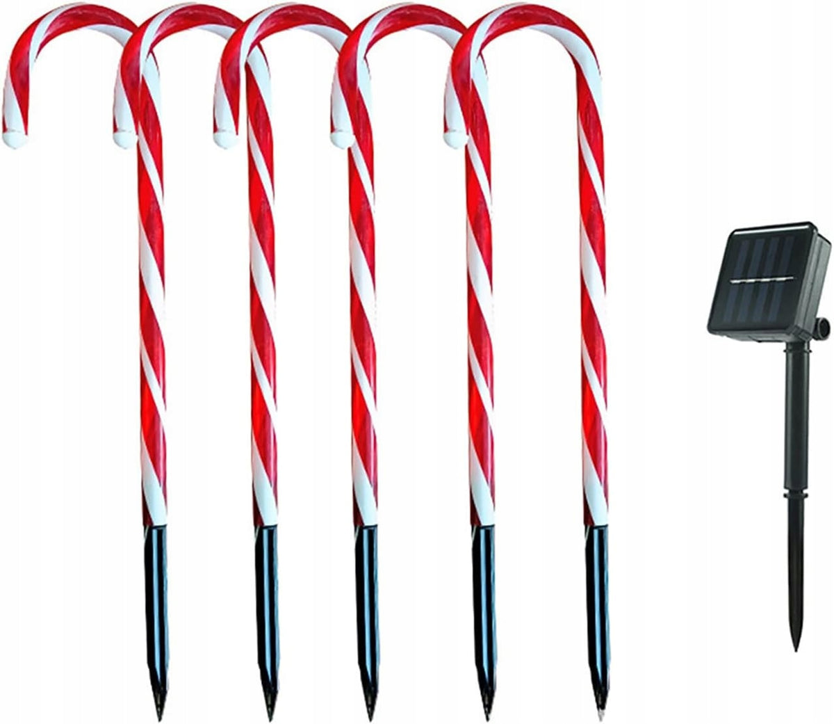 CHICKS ROD LIGHTS SANTA CLAUS GLOWING SOLAR CHRISTMAS ORNAMENT 5 PCS 25cm Brand H&S Decoration