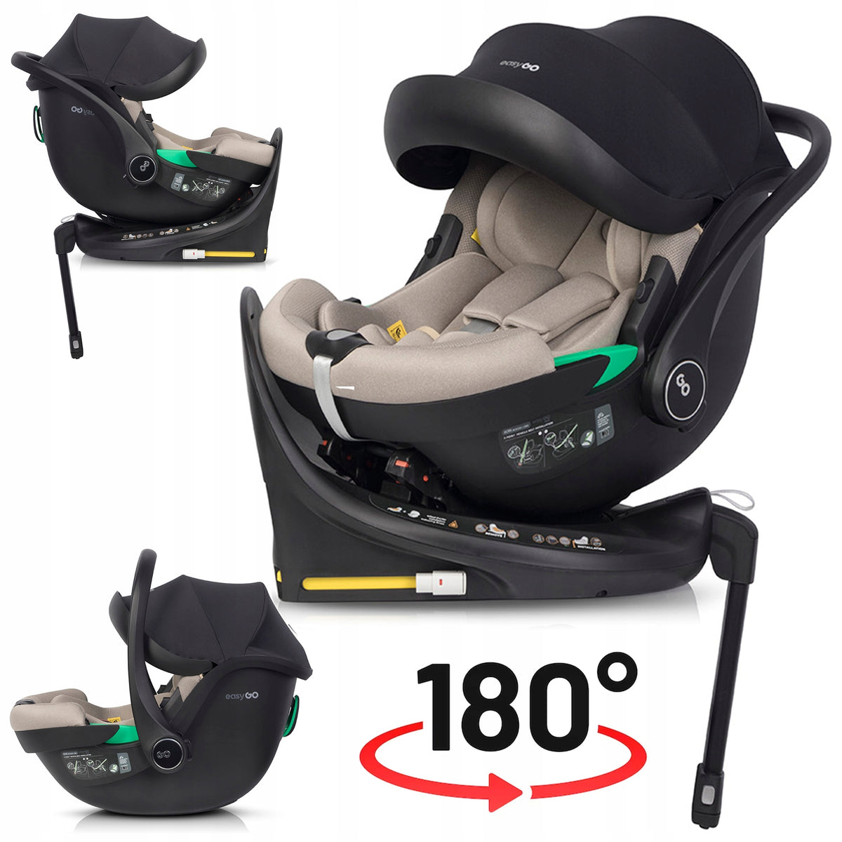 CHILD CAR SEAT SWIVEL BASE ISOFIX I-SIZE 0-13 KG 0-87CM