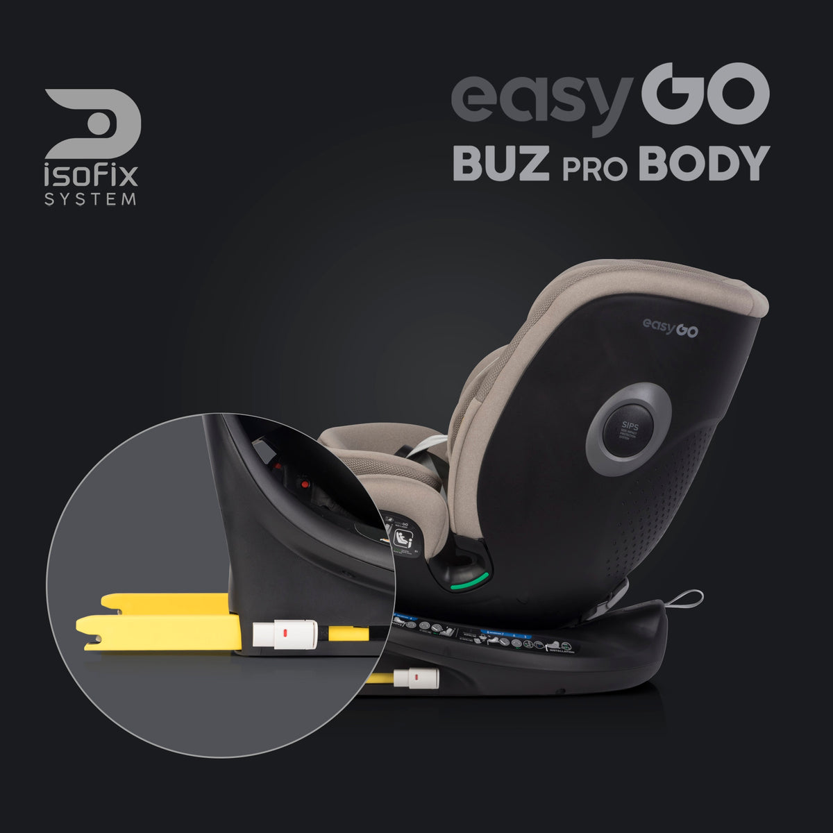 CHILD CAR SEAT SWIVEL i-SIZE RWF 0-36 KG 20x ADJUSTMENT Manufacturer code F/EA/BUZ/PRO/BODY/TA