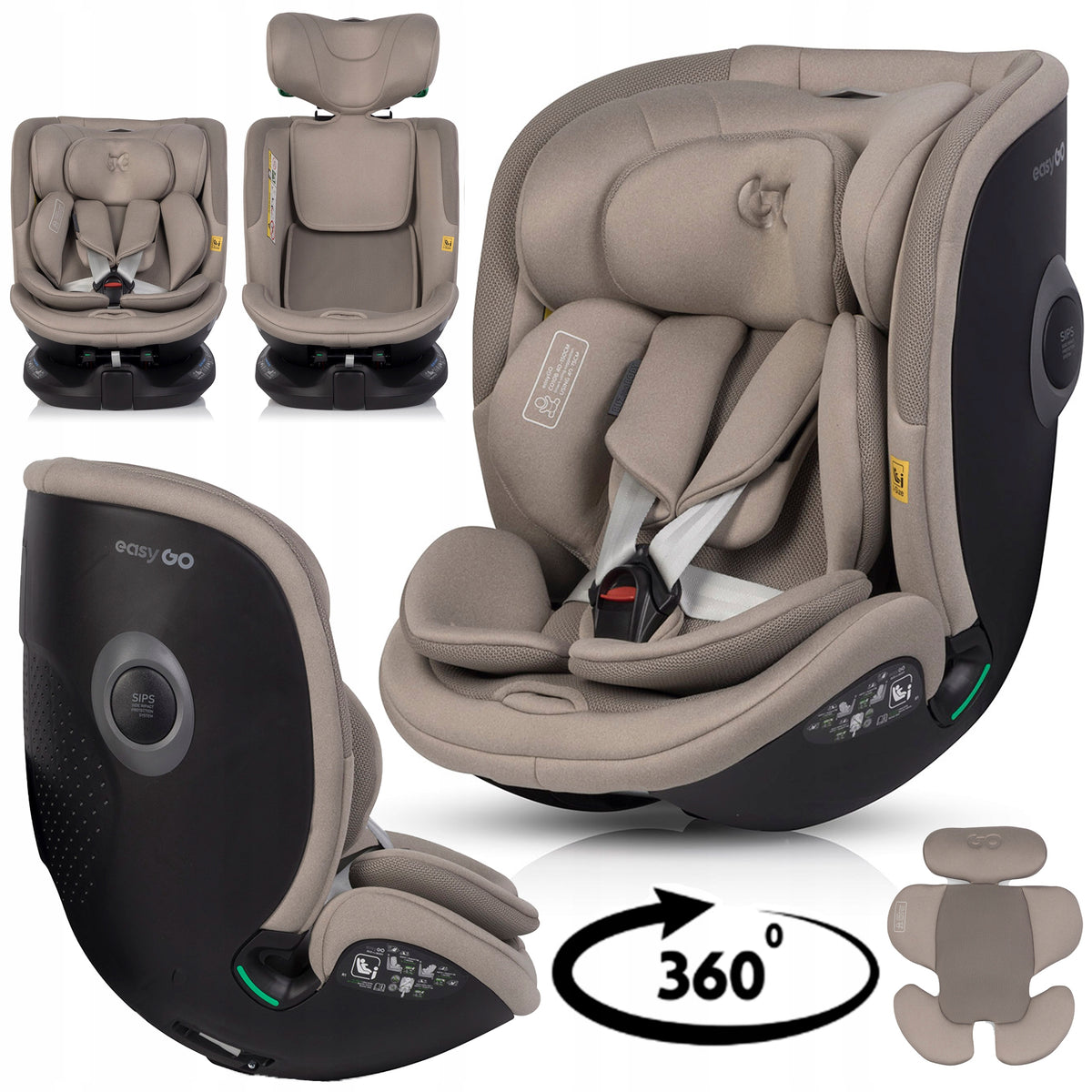 CHILD CAR SEAT SWIVEL i-SIZE RWF 0-36 KG 20x ADJUSTMENT