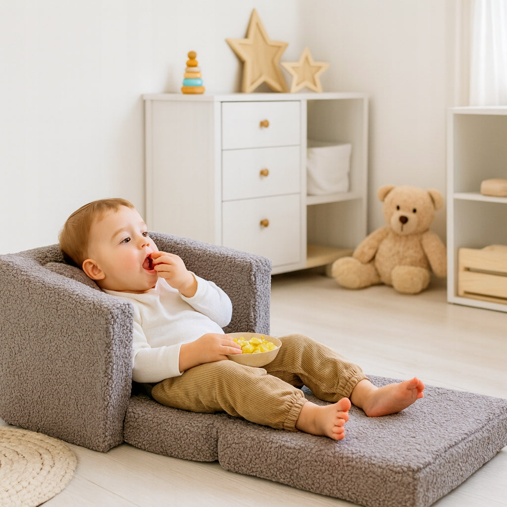 CHILD SEAT RECLINING LAMB SEAT BOUCLE POUF BROWN Manufacturer code 200