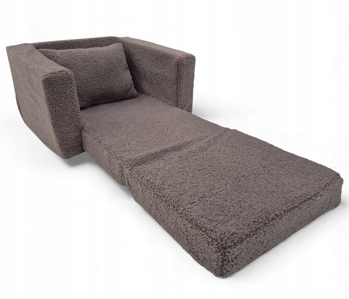 CHILD SEAT RECLINING LAMB SEAT BOUCLE POUF BROWN Packaging status original