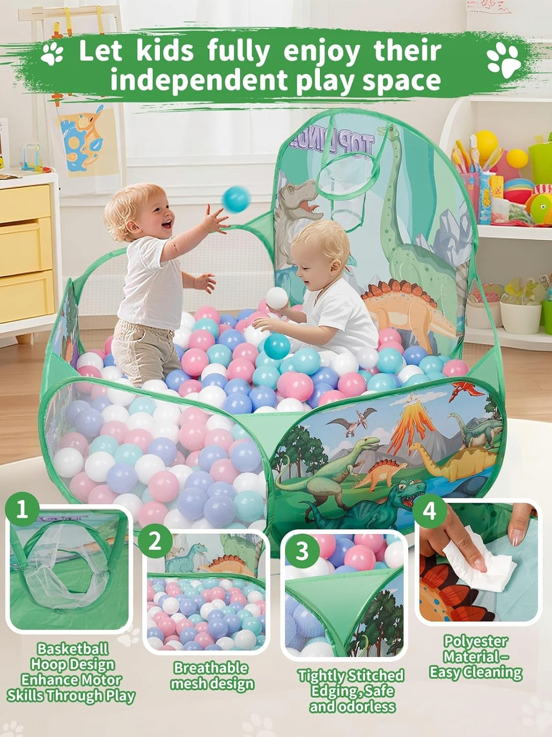 CHILDREN'S BALL POOL WITH BASKETBALL HOOP 120CM FOLDING DRY Brand no brand