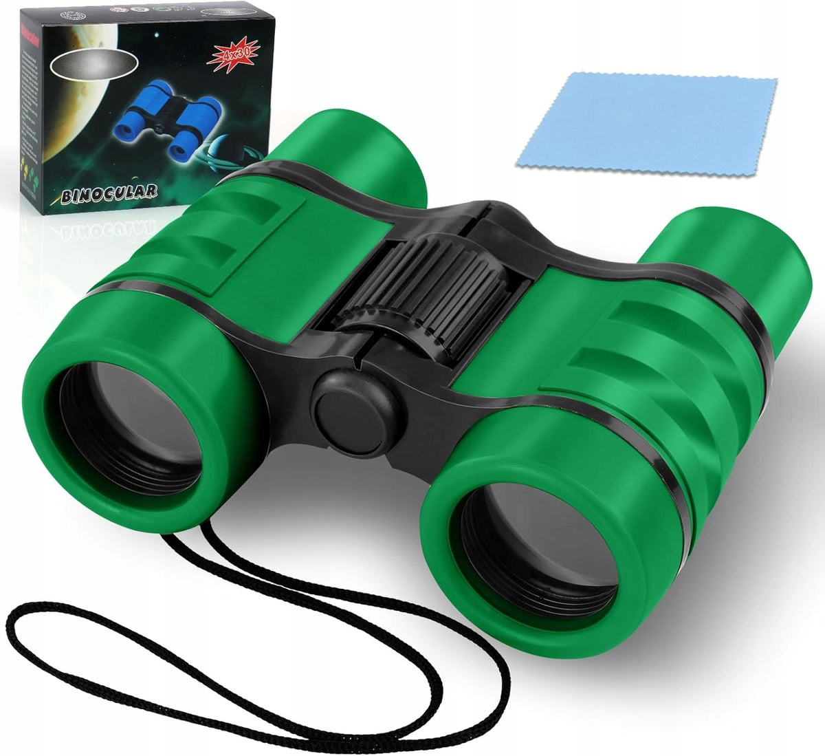 CHILDREN'S BINOCULARS 4X30 EDUCATIONAL OUTDOOR TOY GIFT GREEN Packaging status original