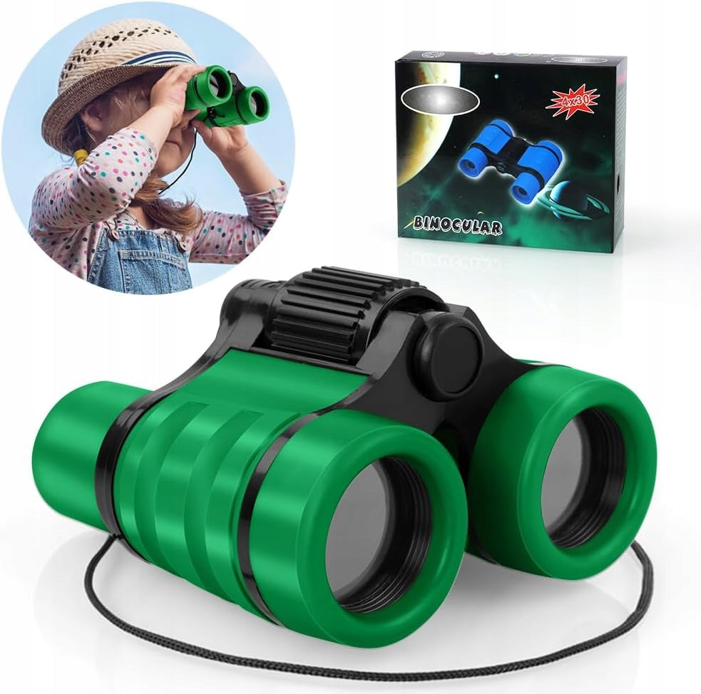 CHILDREN'S BINOCULARS 4X30 EDUCATIONAL OUTDOOR TOY GIFT GREEN