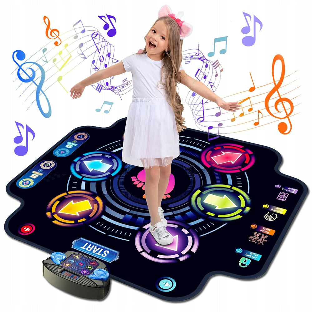 CHILDREN'S BLUETOOTH DANCE MAT 9 DANCE MODES 6 LED LIGHT ARROWS