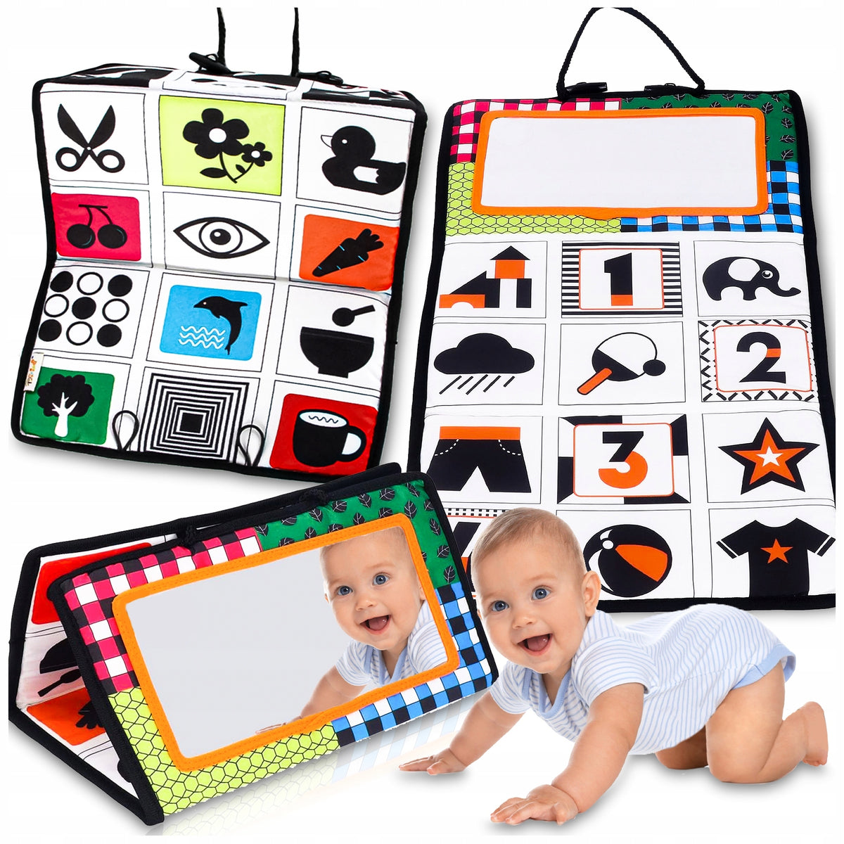 CHILDREN'S BOOK SENSORY MANIPULATION BOARD WITH MIRROR Packaging status original