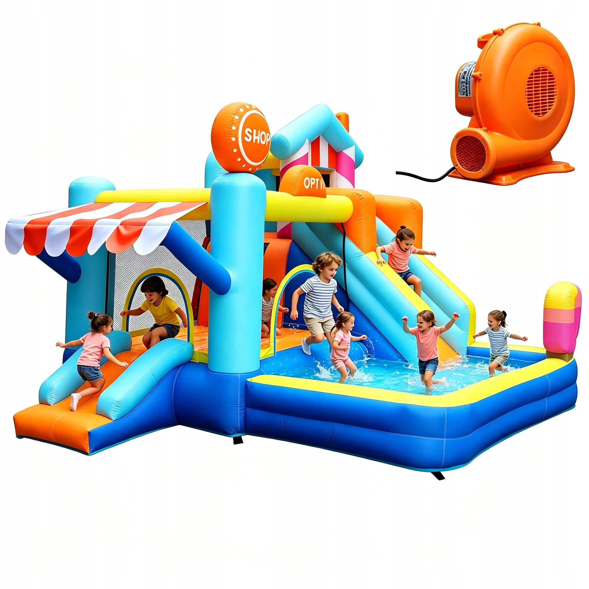 CHILDREN'S BOUNCY CASTLE, MULTIFUNCTIONAL OUTDOOR WATER PARK,WITH BLOWER