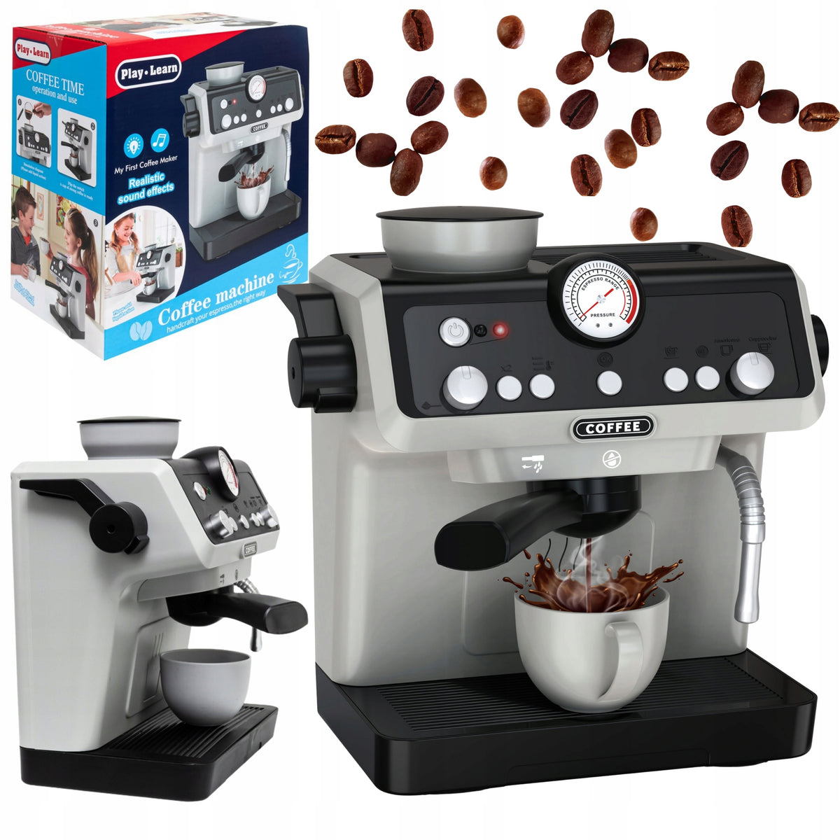 CHILDREN'S COFFEE MAKER AUTOMATIC WITH LED SOUND + CUP