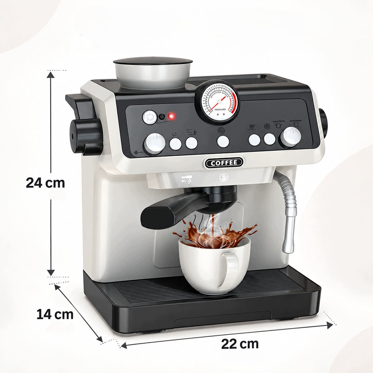 CHILDREN'S COFFEE MAKER OVERFLOW SET SMALL BARISTA SOUND LED AGD Brand BOUNN