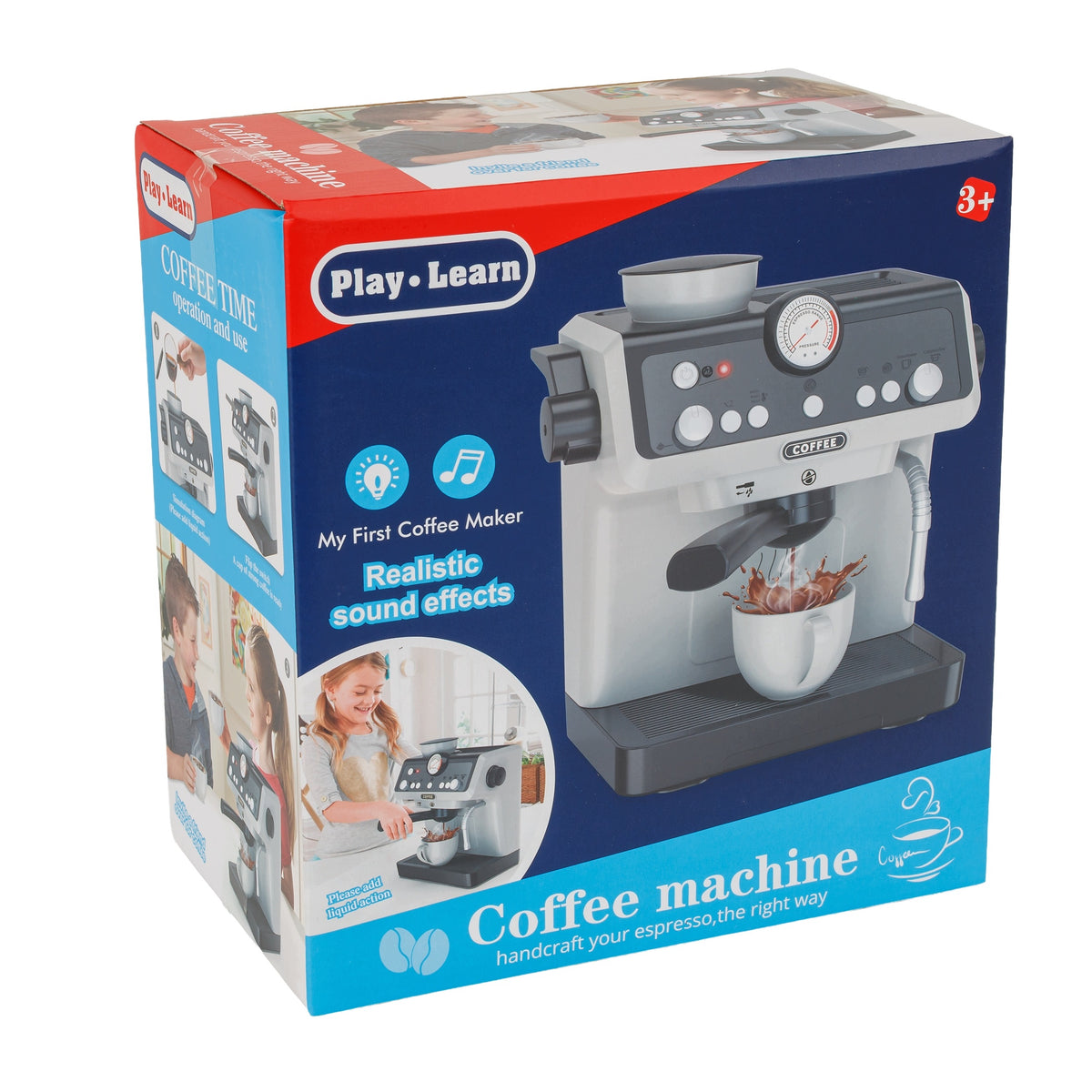 CHILDREN'S COFFEE MAKER OVERFLOW SET SMALL BARISTA SOUND LED AGD Packaging status original