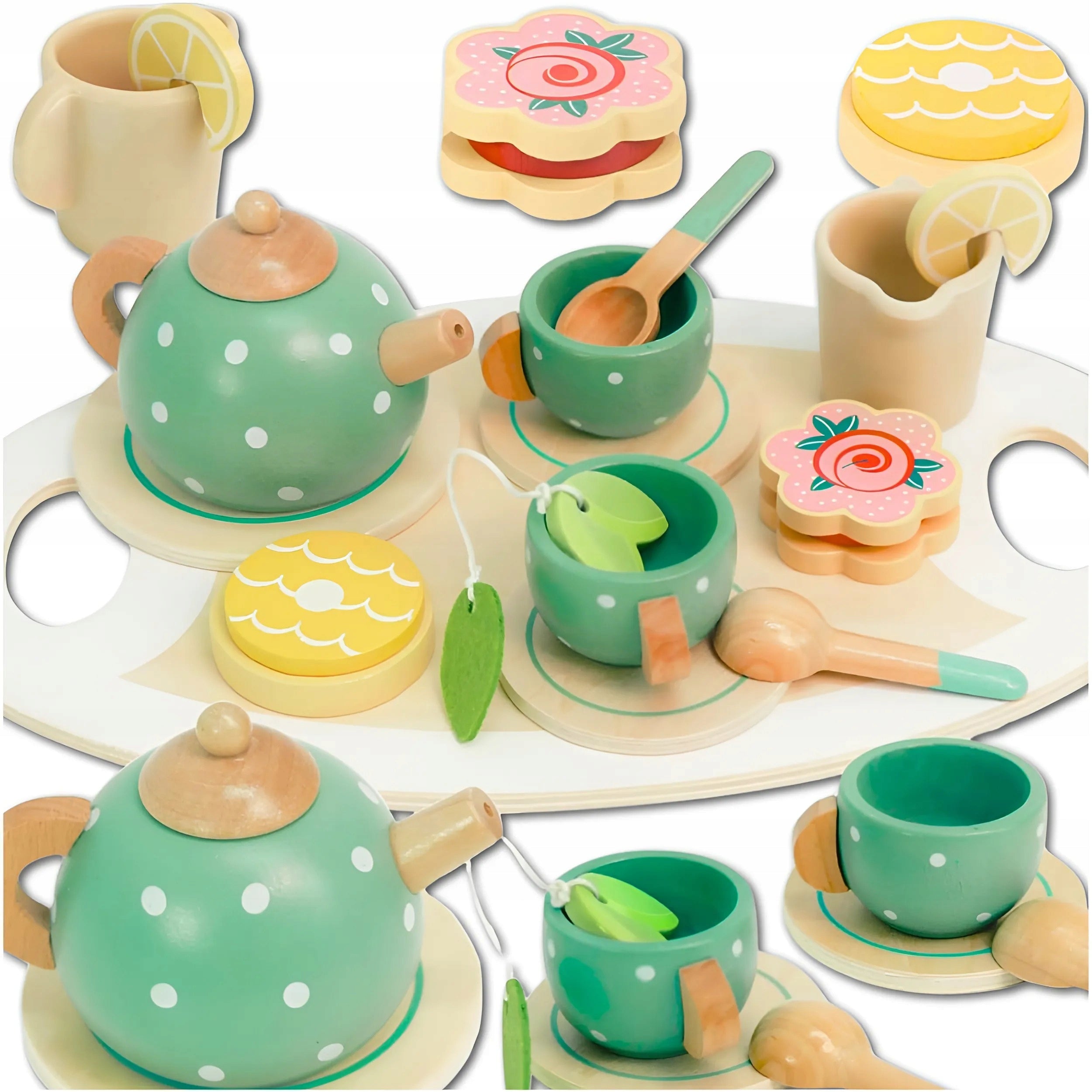 CHILDREN'S COFFEE TEA SET WOODEN COFFEE SERVICE PLAY GIFT EAN (GTIN) 5906186315714