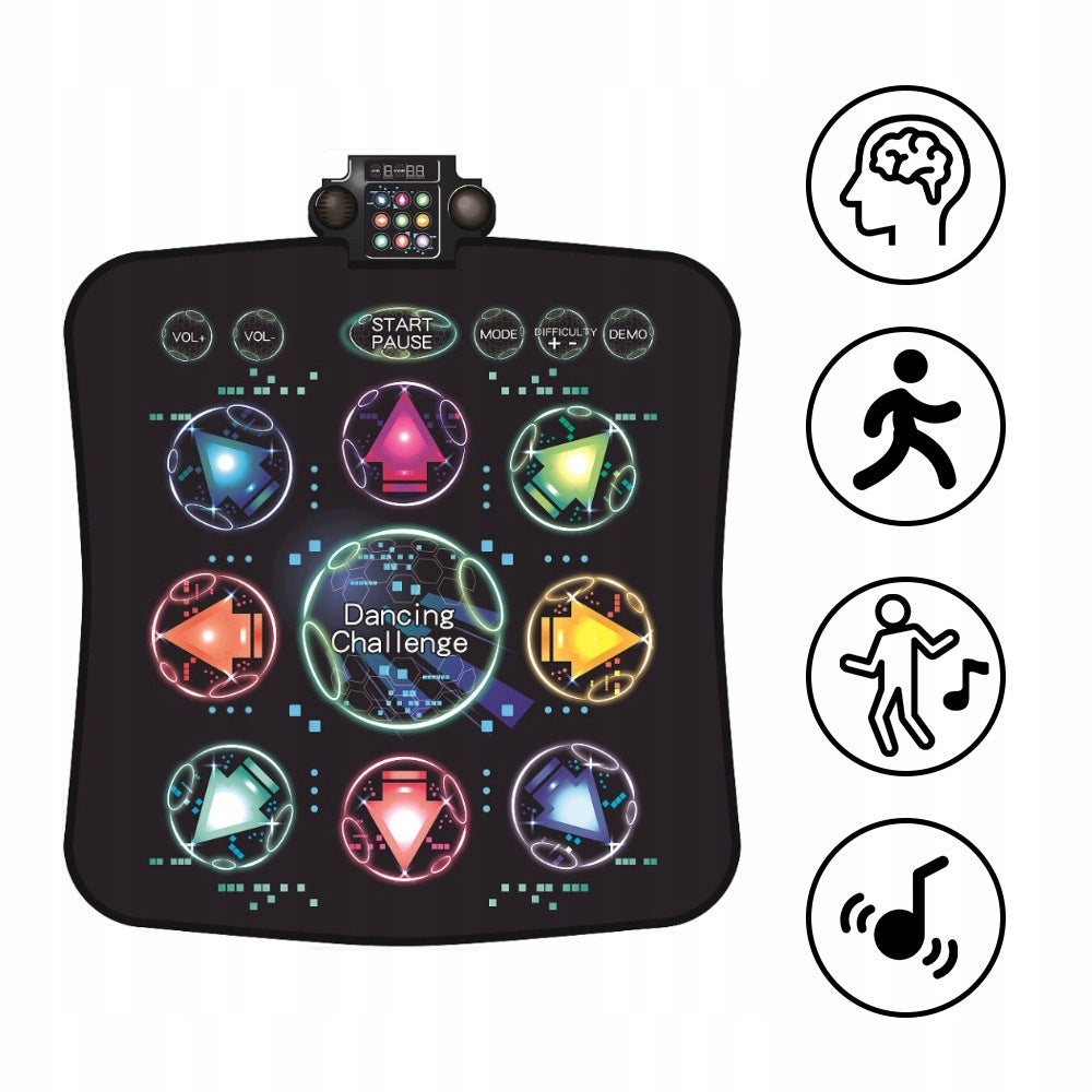 CHILDREN'S DANCE MAT INTERACTIVE GAME 8 SONGS LED ARROW 3-12 YEARS Packaging status original
