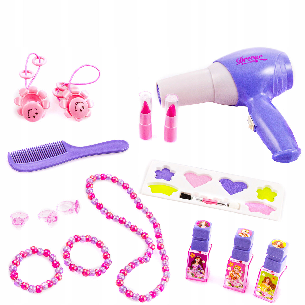 CHILDREN'S DRESSING TABLE ACCESSORIES LIGHT SOUND DRYER JEWELRY Brand Kinderplay