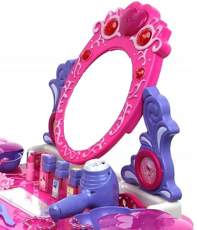 CHILDREN'S DRESSING TABLE PINK - PURPLE MIRROR DRYER STOOL ACCESSORIES Packaging status original