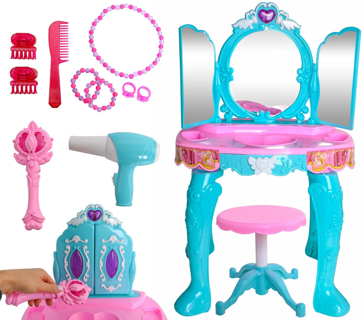 CHILDREN'S DRESSING TABLE WAND MP3 MIRROR DRYER
