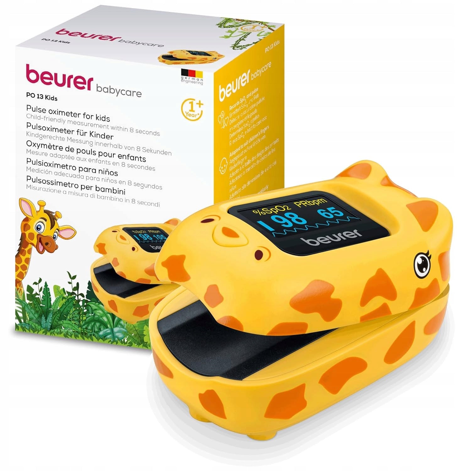 CHILDREN'S FINGER PULSE OXIMETER WITH LED DISPLAY AND COVER