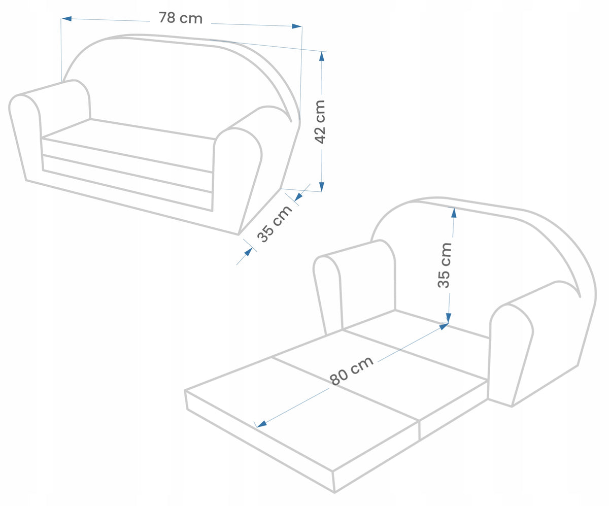 CHILDREN'S FOAM SOFA BED FOAM TO PLAY WITH AS A GIFT Brand TEX-IM