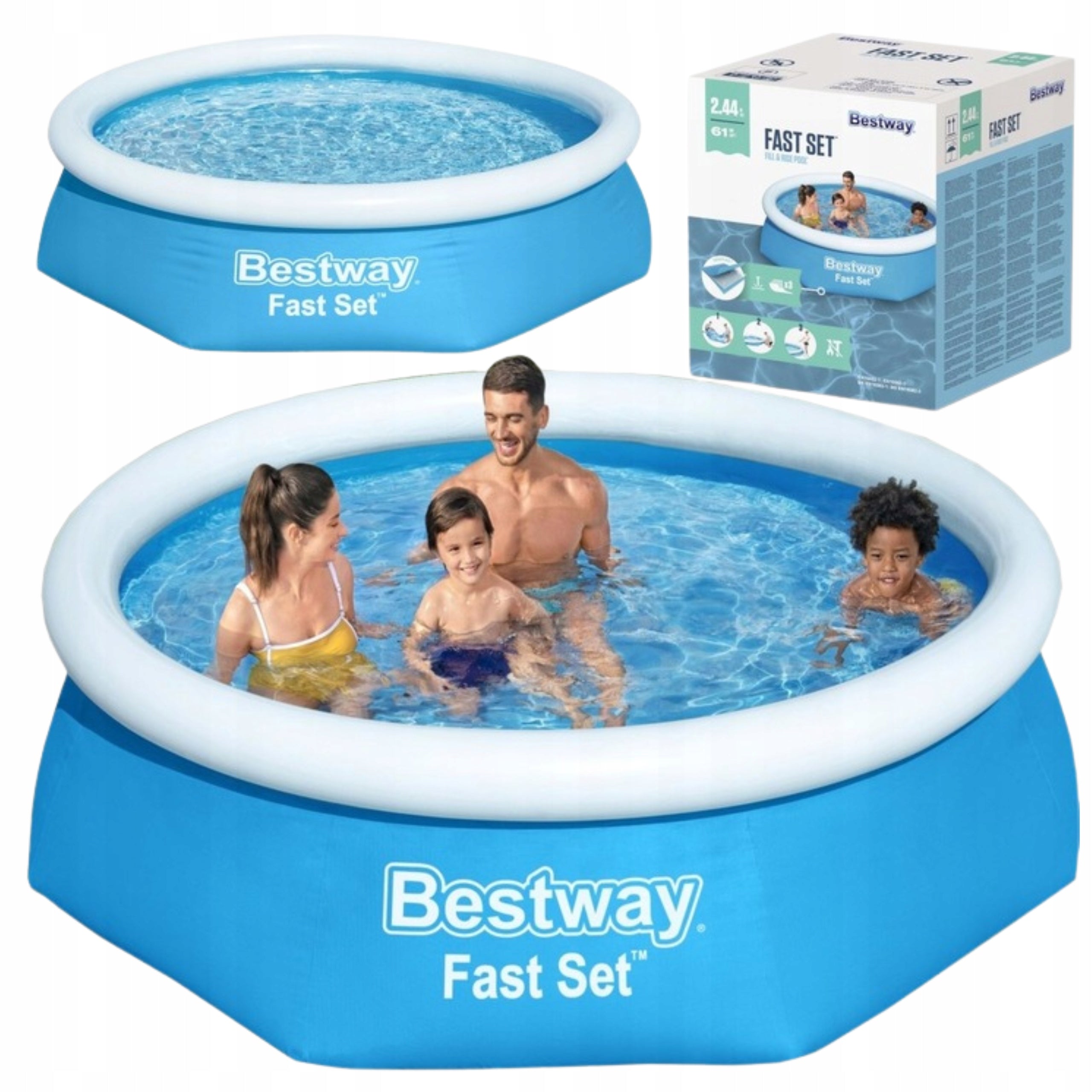 CHILDREN'S GARDEN POOL EXPANSION INFLATABLE ROUND WATER BESTWAY 244 CM