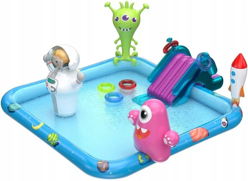 CHILDREN'S GARDEN POOL WITH SHOWER SLIDE WATER PARK RECTANGULAR Length 240 cm