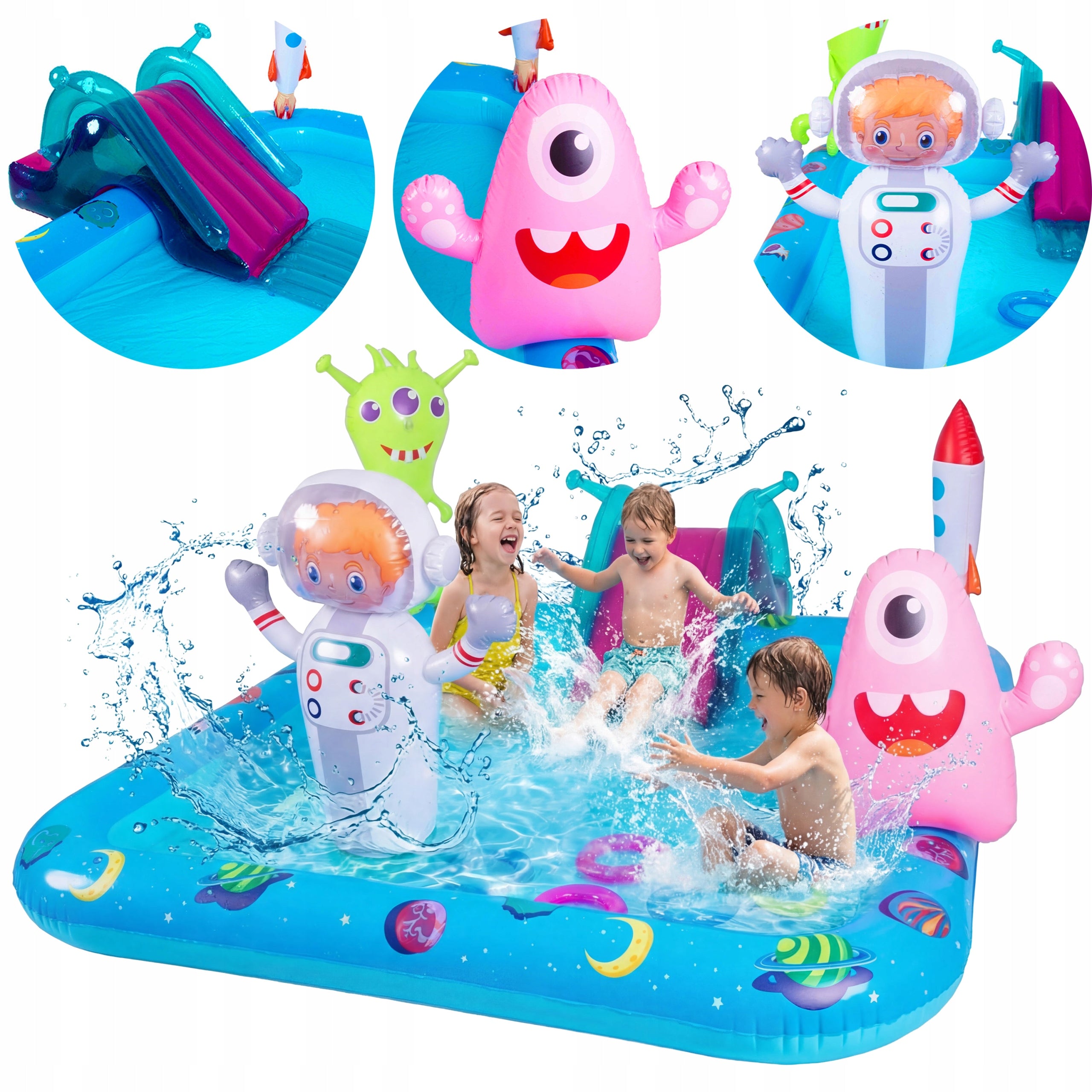 CHILDREN'S GARDEN POOL WITH SHOWER SLIDE WATER PARK RECTANGULAR