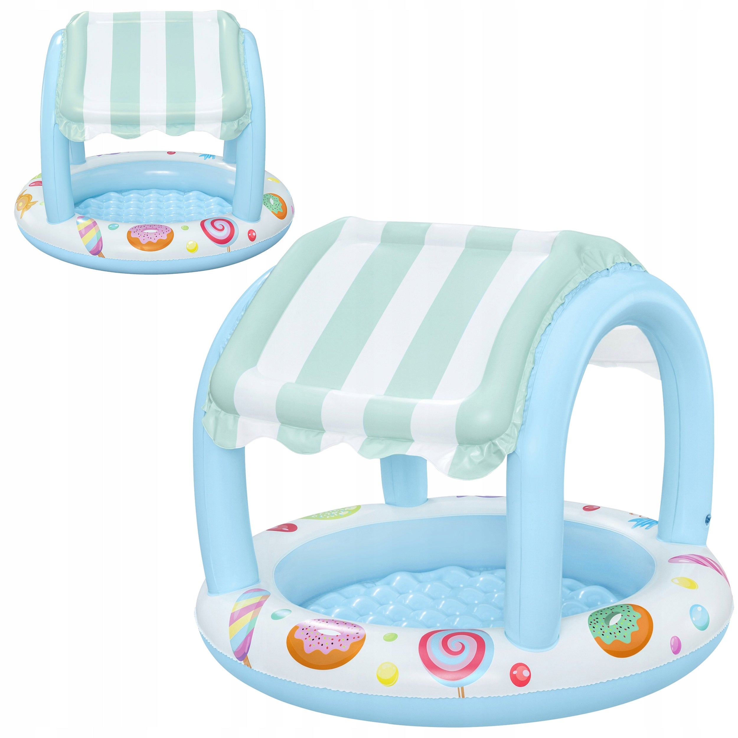 CHILDREN'S INFLATABLE POOL FOR GARDEN FOR HOLIDAY WITH CANDY CANOPY COTTAGE Manufacturer code BASEN DMUCHANY DLA DZIECI DO OGRODU NA WAKACJ