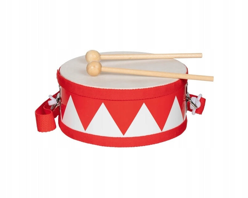 CHILDREN'S INSTRUMENT DRUM FOR TODDLER RED AND WHITE GOKI Brand Goki