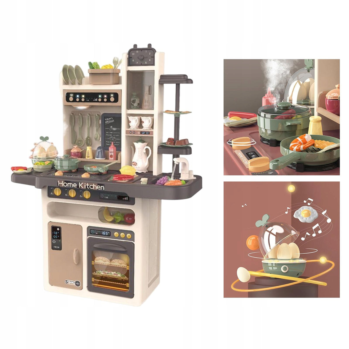 CHILDREN'S KITCHEN 65 EL TAP WITH WATER COUPLE LIGHT INTERACTIVE SET Brand Woopie
