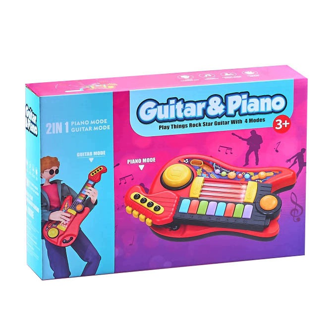 CHILDREN'S PIANO GUITAR MUSICAL INSTRUMENT SOUNDS FOLDING LIGHT 2in1 Manufacturer code interaktywna muzyczna kładana pasek LED