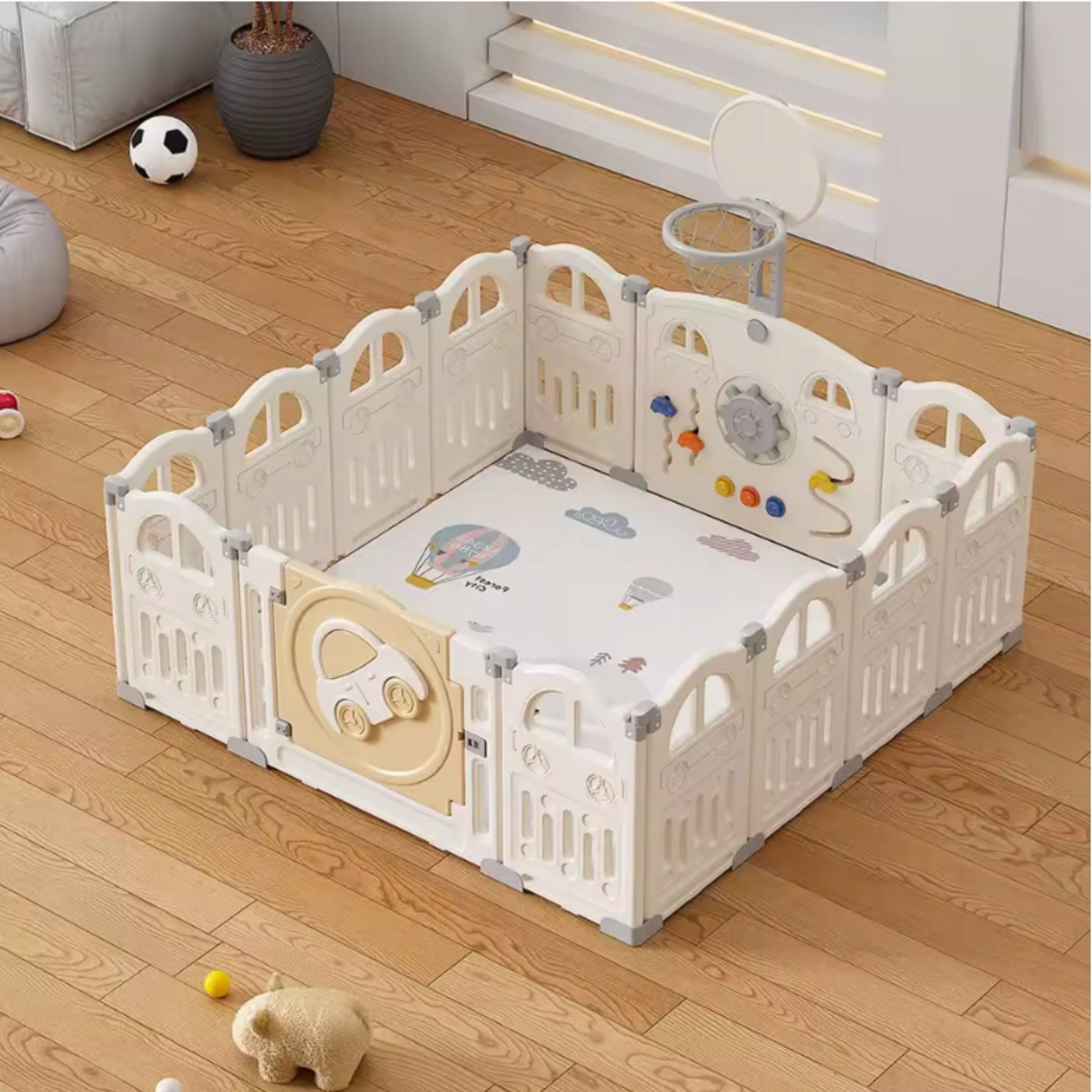 CHILDREN'S PLAYPEN FOLDING SQUARE TOYS FOR CHILDREN DRY POOL + 50 BALLS