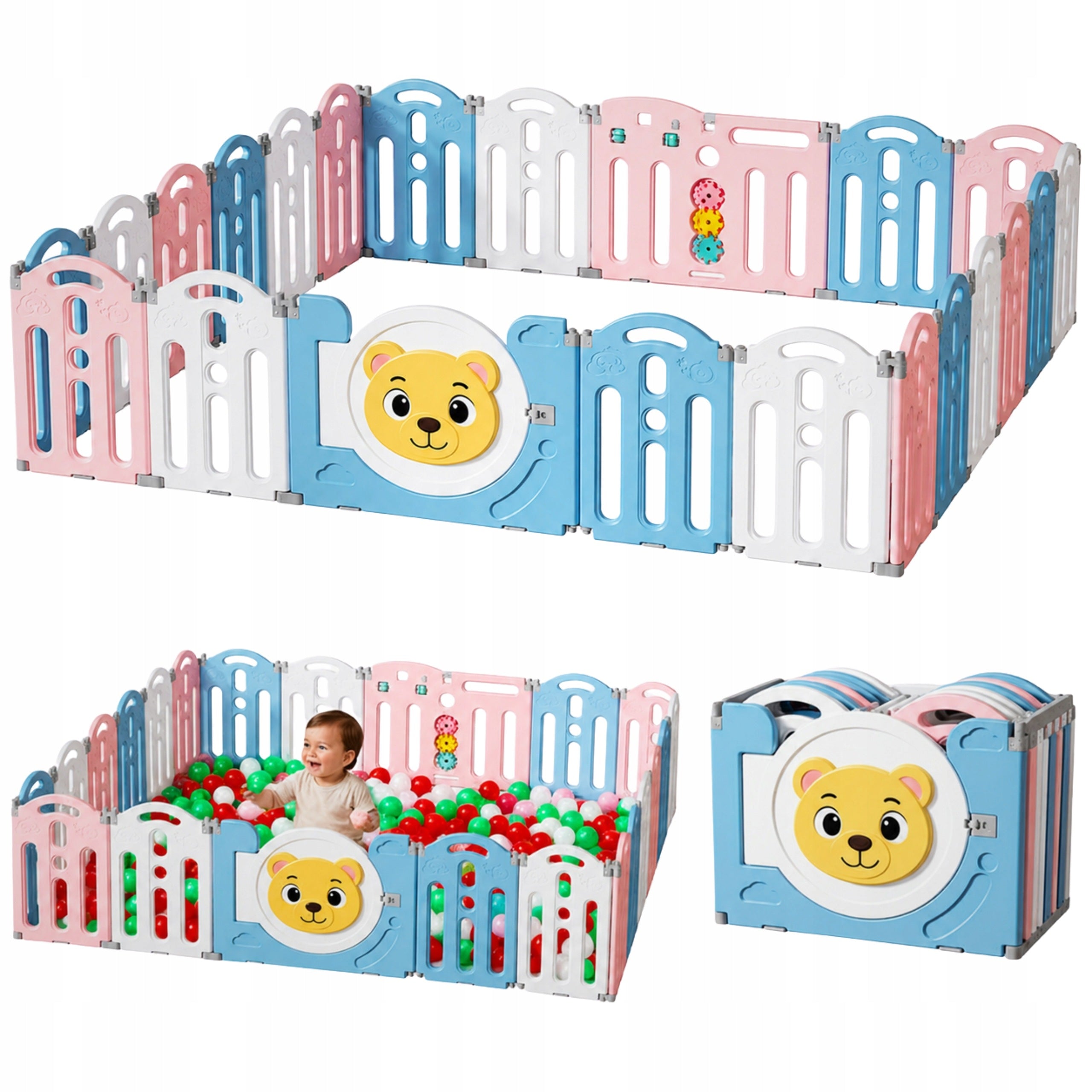 CHILDREN'S PLAYPEN FOR CHILDREN HOME SQUARE TOYS MODULAR DRY POOL PITCH