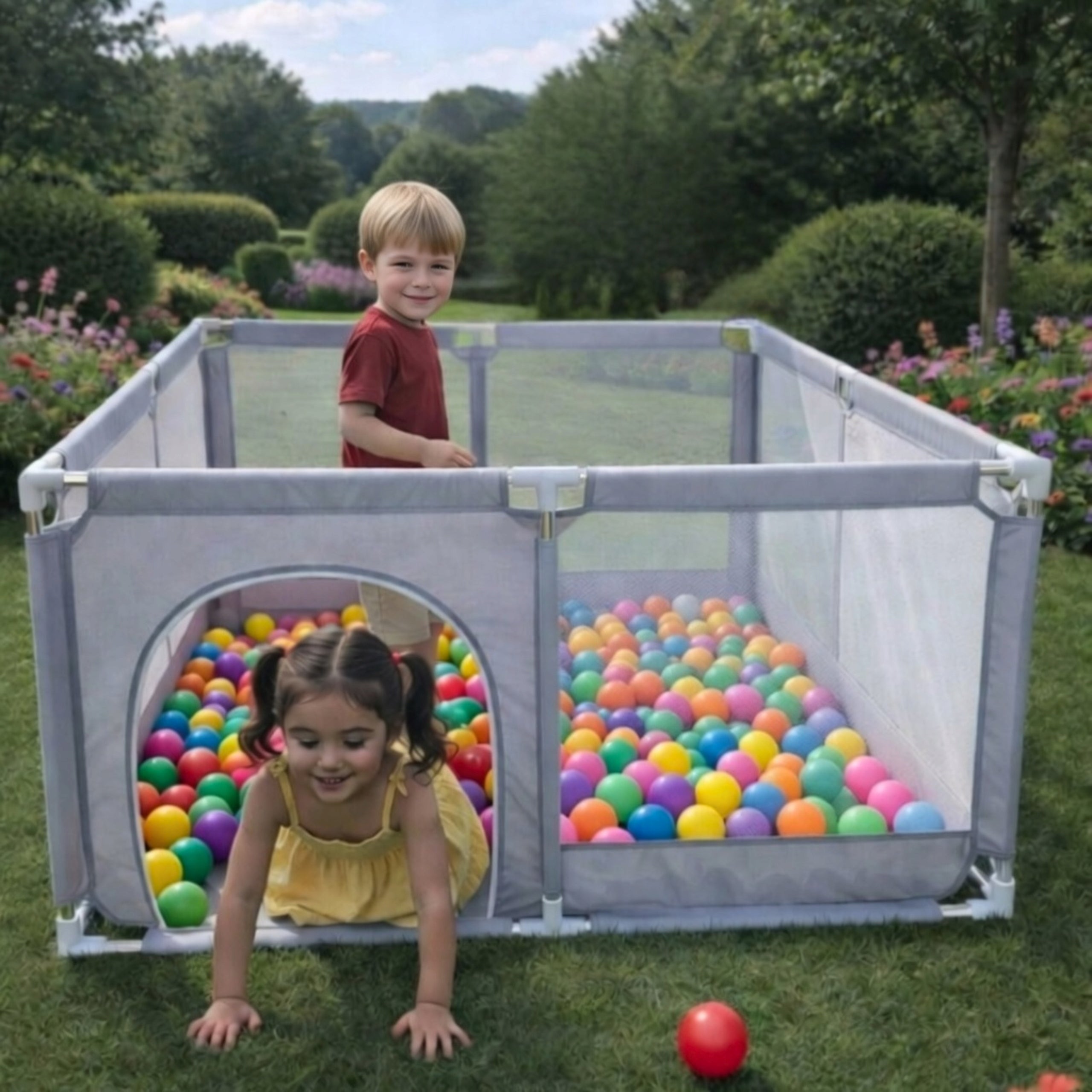 CHILDREN'S PLAYPEN SQUARE TOYS DRY CHILDREN'S POOL LARGE SET STEEL TUBES Manufacturer code RC-K-459