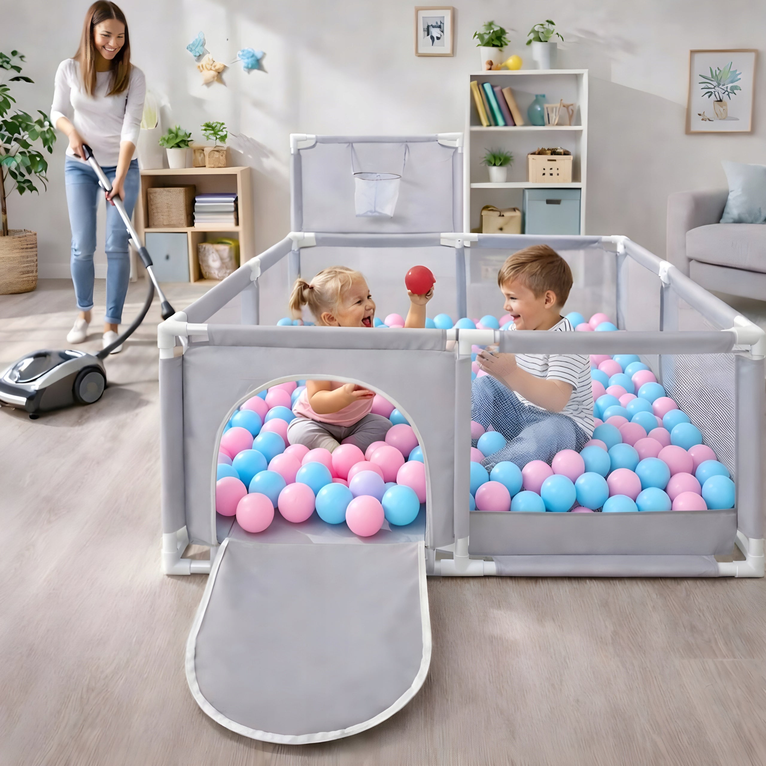CHILDREN'S PLAYPEN SQUARE TOYS DRY POOL CHILDREN'S PITCH BASKET 125x125cm Manufacturer code Kojec Dla Dzieci XL Plac Zabaw Suchy Basen XL