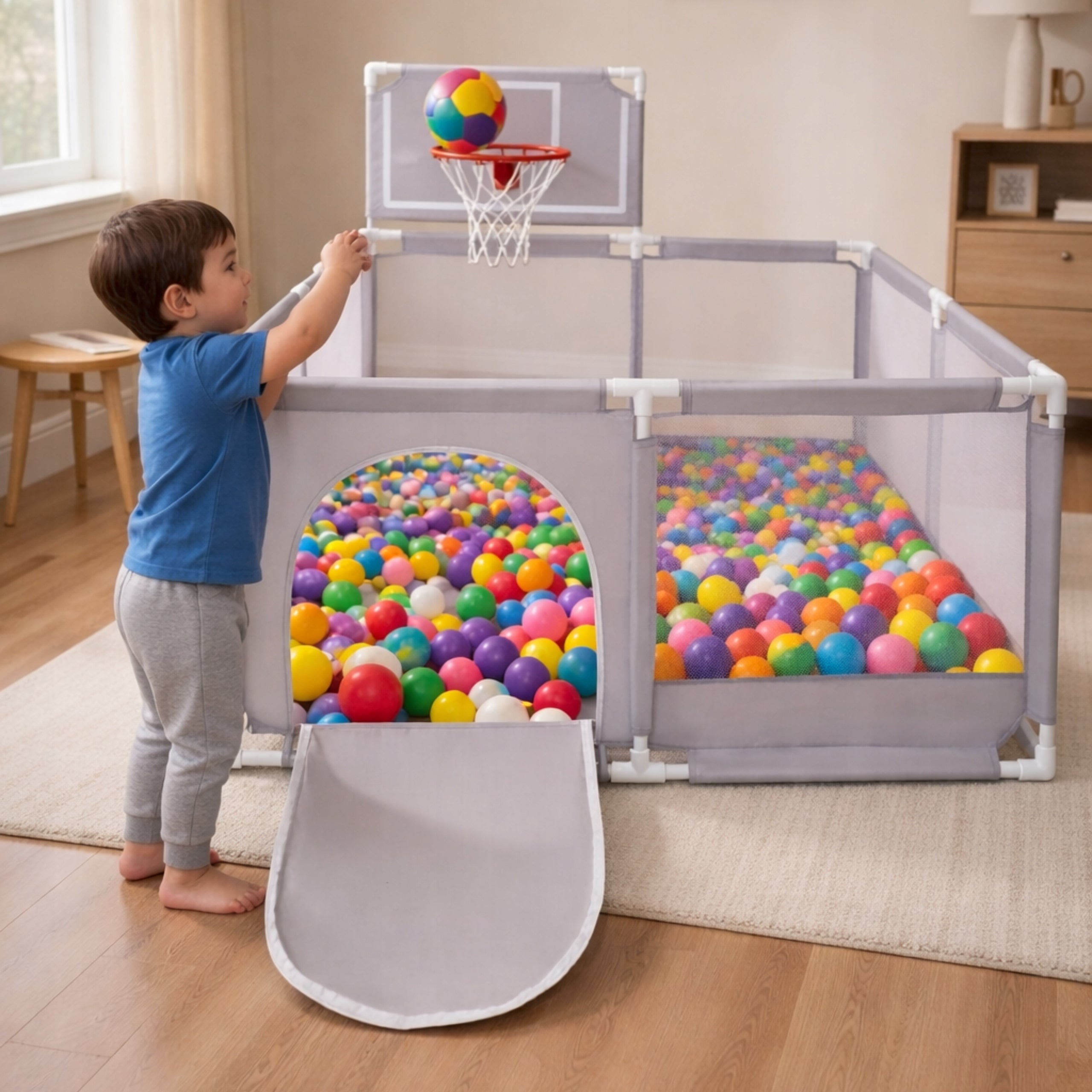 CHILDREN'S PLAYPEN SQUARE TOYS DRY POOL CHILDREN'S PITCH BASKET 125x125cm Packaging status original