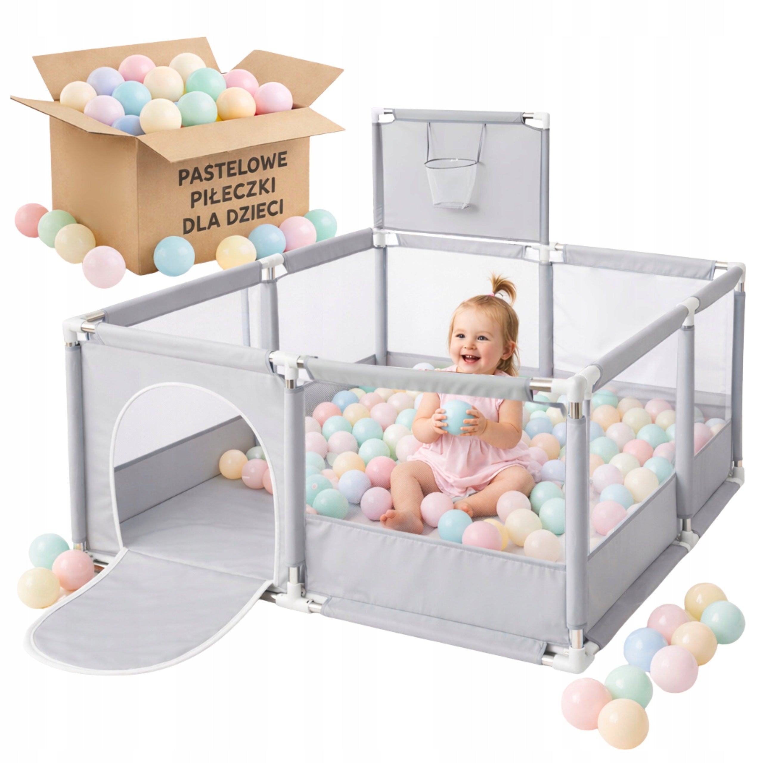 CHILDREN'S PLAYPEN SQUARE TOYS DRY POOL CHILDREN'S PITCH BASKET 125x125cm
