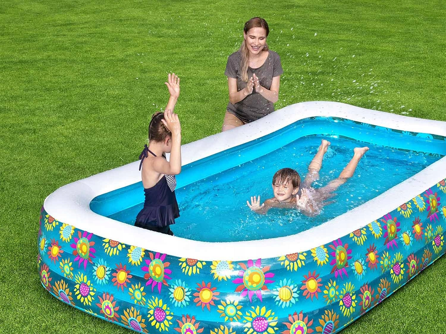 CHILDREN'S POOL INFLATABLE GARDEN SHOWER TRAY 305 x 183 x 56 cm BESTWAY FUN Color blue