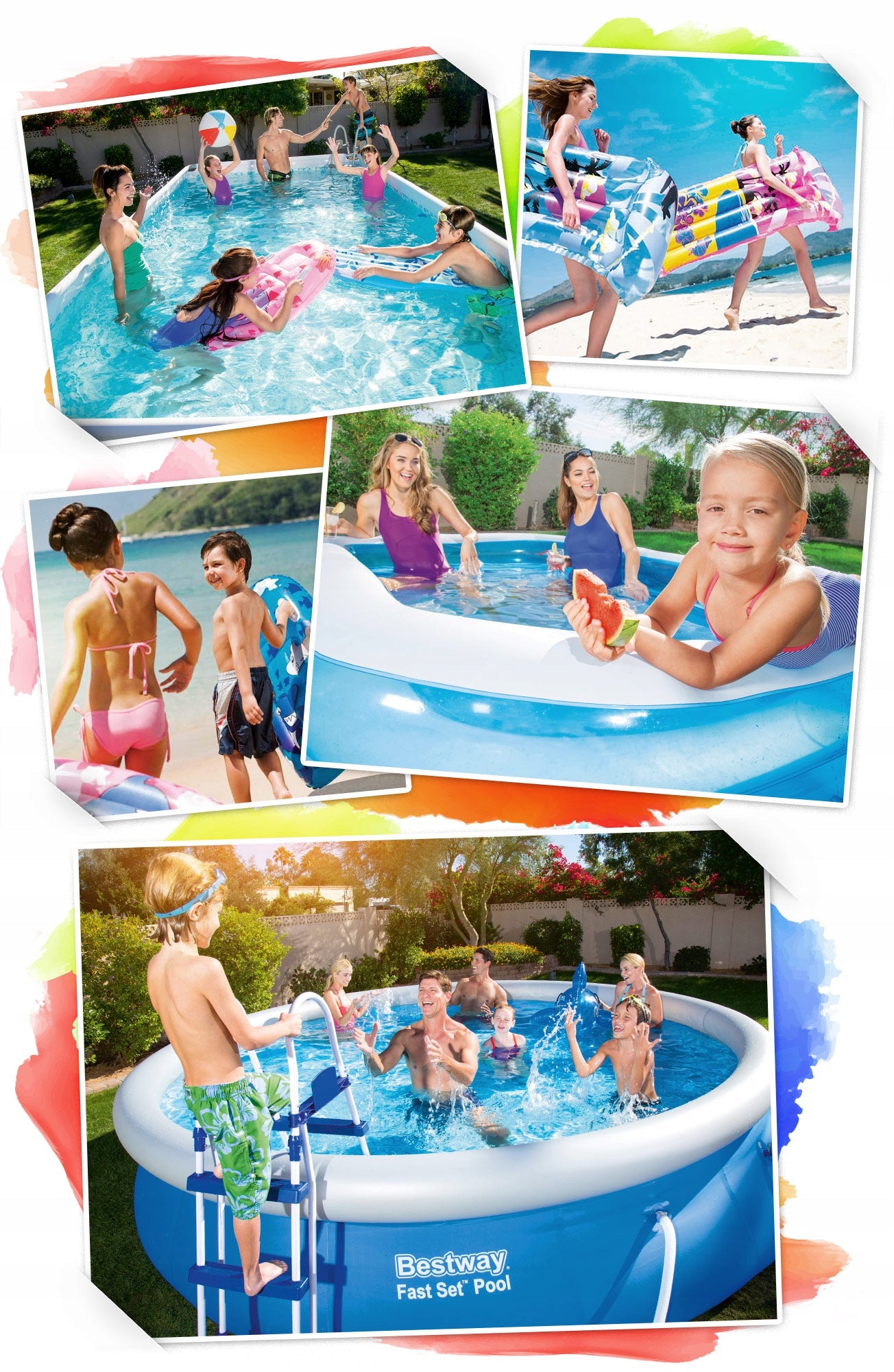 CHILDREN'S POOL INFLATABLE GARDEN SHOWER TRAY FAMILY Spider-Man BESTWAY > Height 47 cm