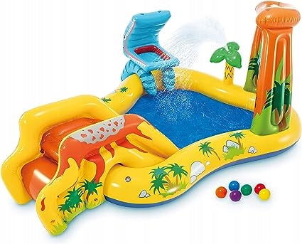 CHILDREN'S POOL WATER PLAYGROUND INTEX DINOSAUR FOUNTAIN BALLS XXL SUMMER Packaging status original