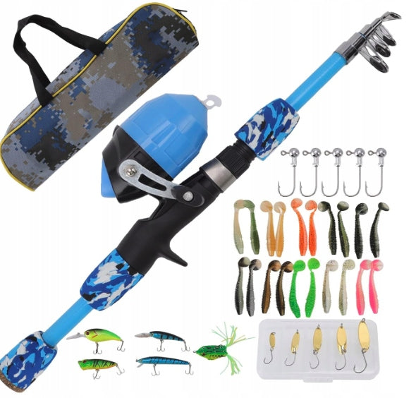 CHILDREN'S ROD WITH REEL BAG ACCESSORIES 1,2M STARTER KIT