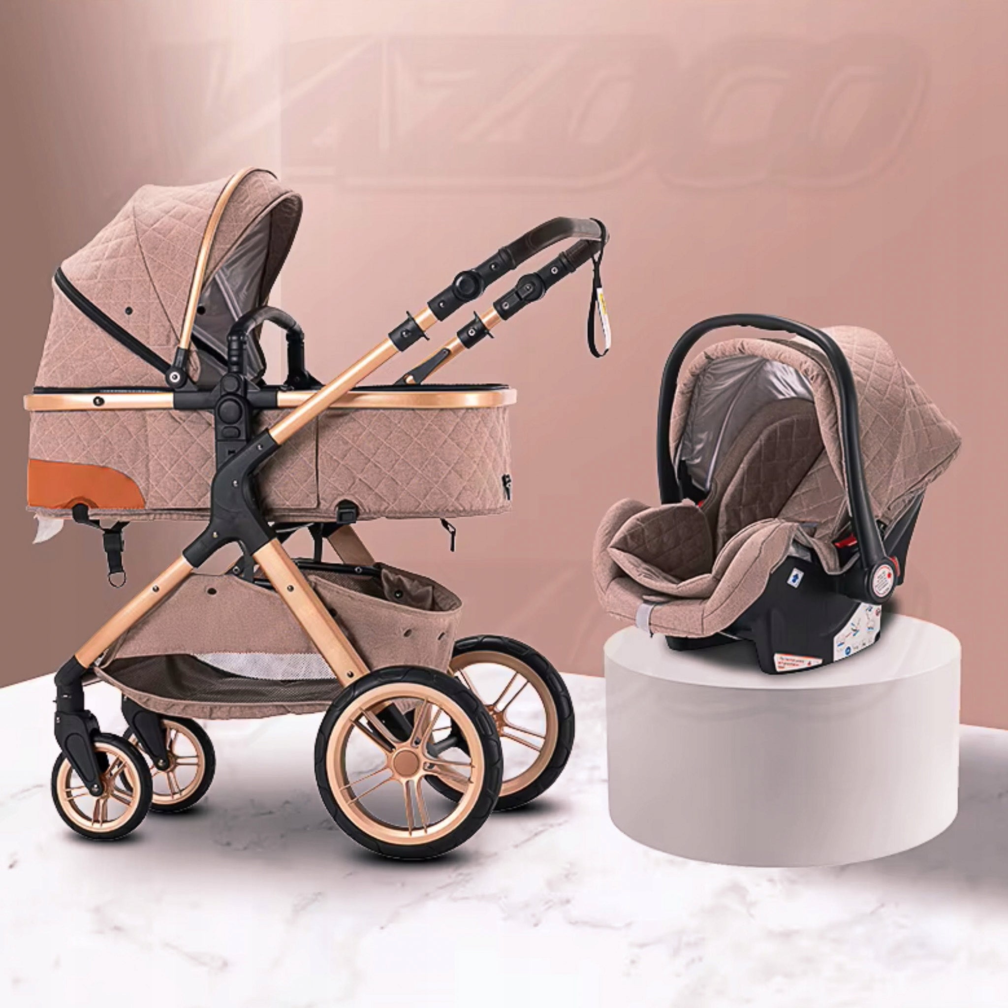 CHILDREN'S STROLLER 3in1 FOLDING WITH CAR SEAT YAZOCO Packaging status original